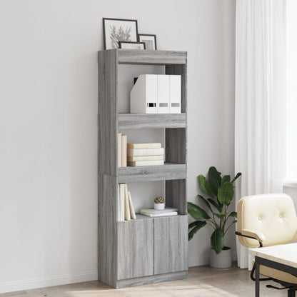 Highboard 63x33x180 cm Grau Sonoma Holzwerkstoff