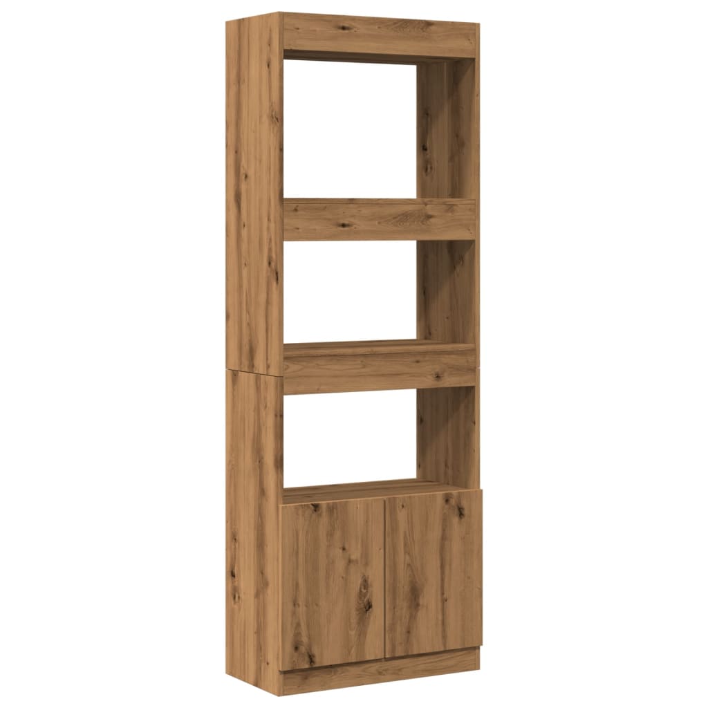 Highboard Artisan-Eiche 63x33x180 cm Holzwerkstoff