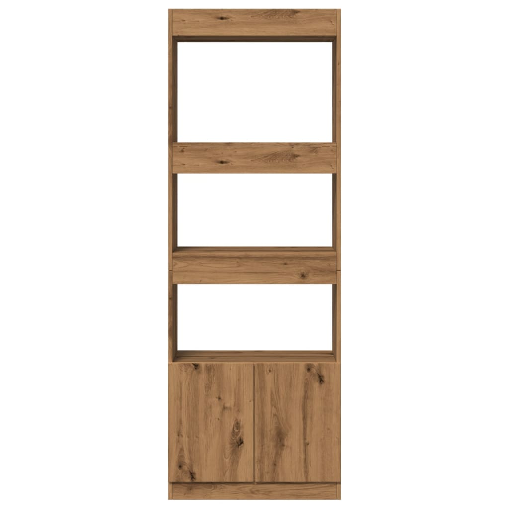 Highboard Artisan-Eiche 63x33x180 cm Holzwerkstoff