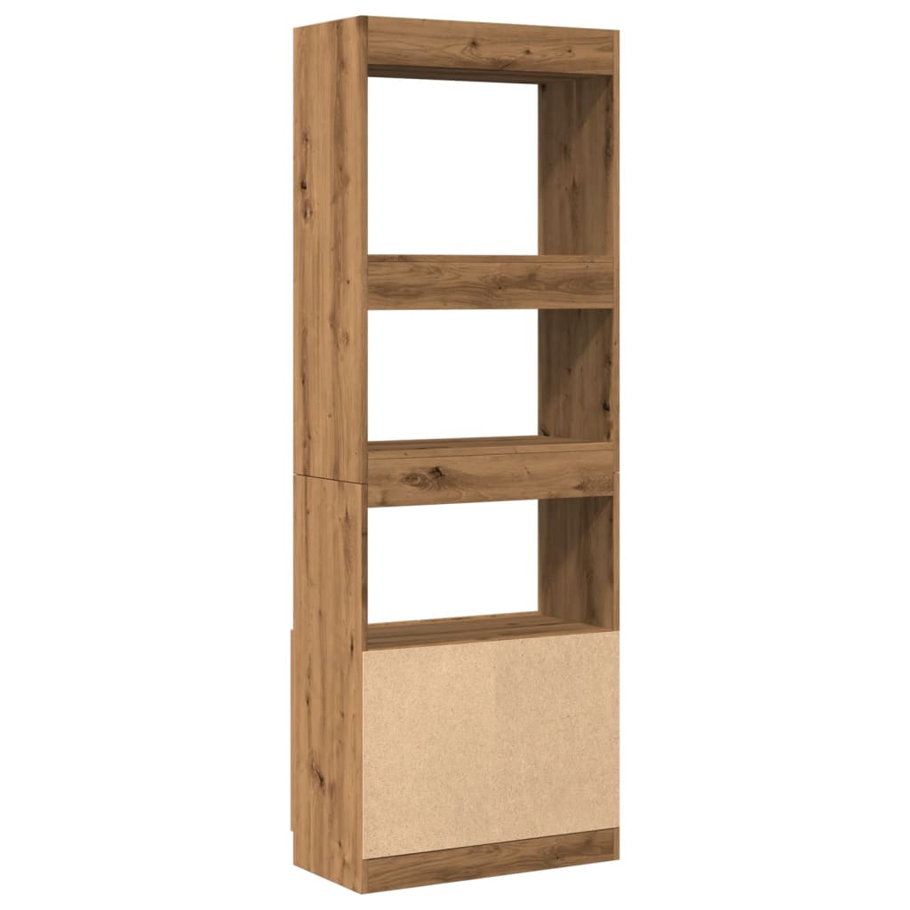 Highboard Artisan-Eiche 63x33x180 cm Holzwerkstoff