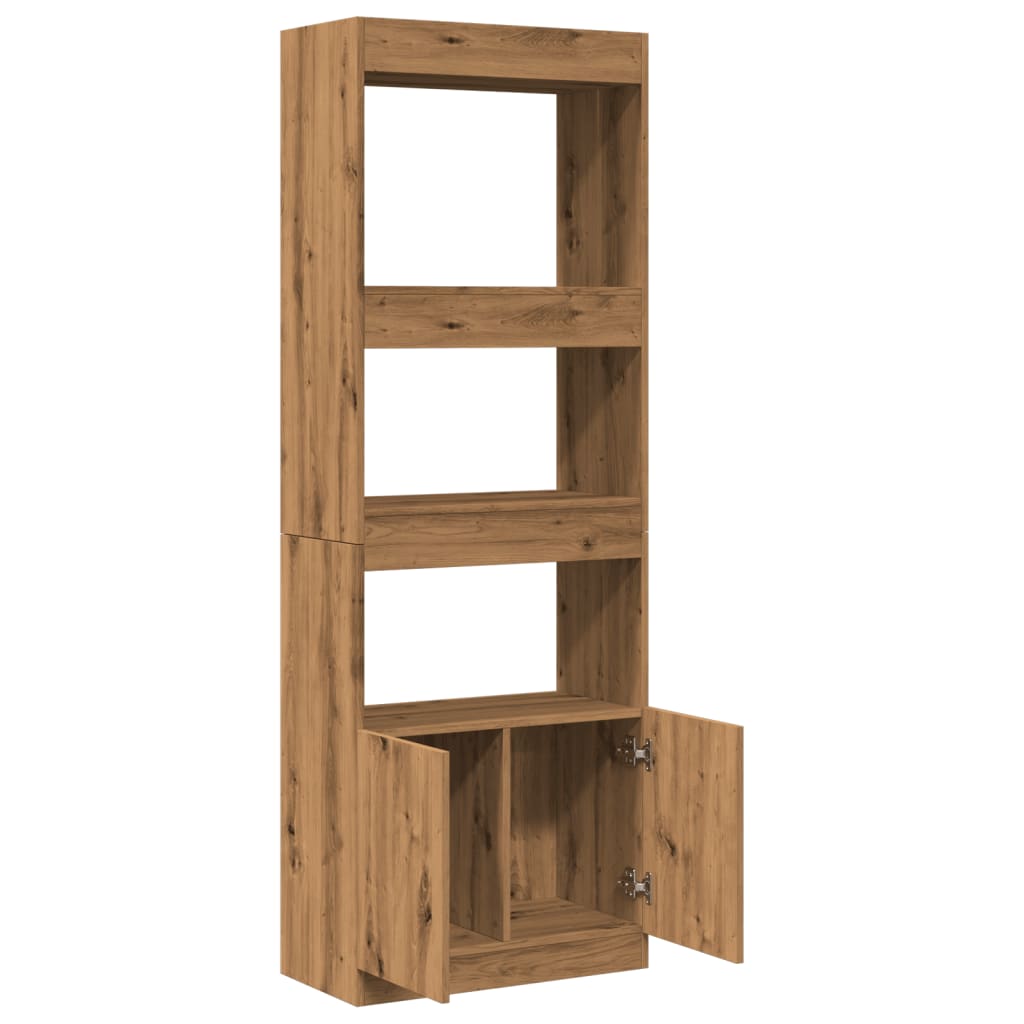 Highboard Artisan-Eiche 63x33x180 cm Holzwerkstoff