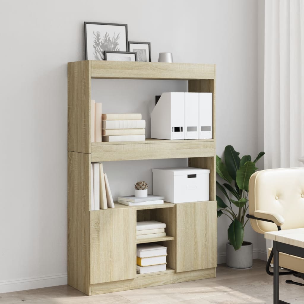 Highboard Sonoma-Eiche 92x33x140 cm Holzwerkstoff