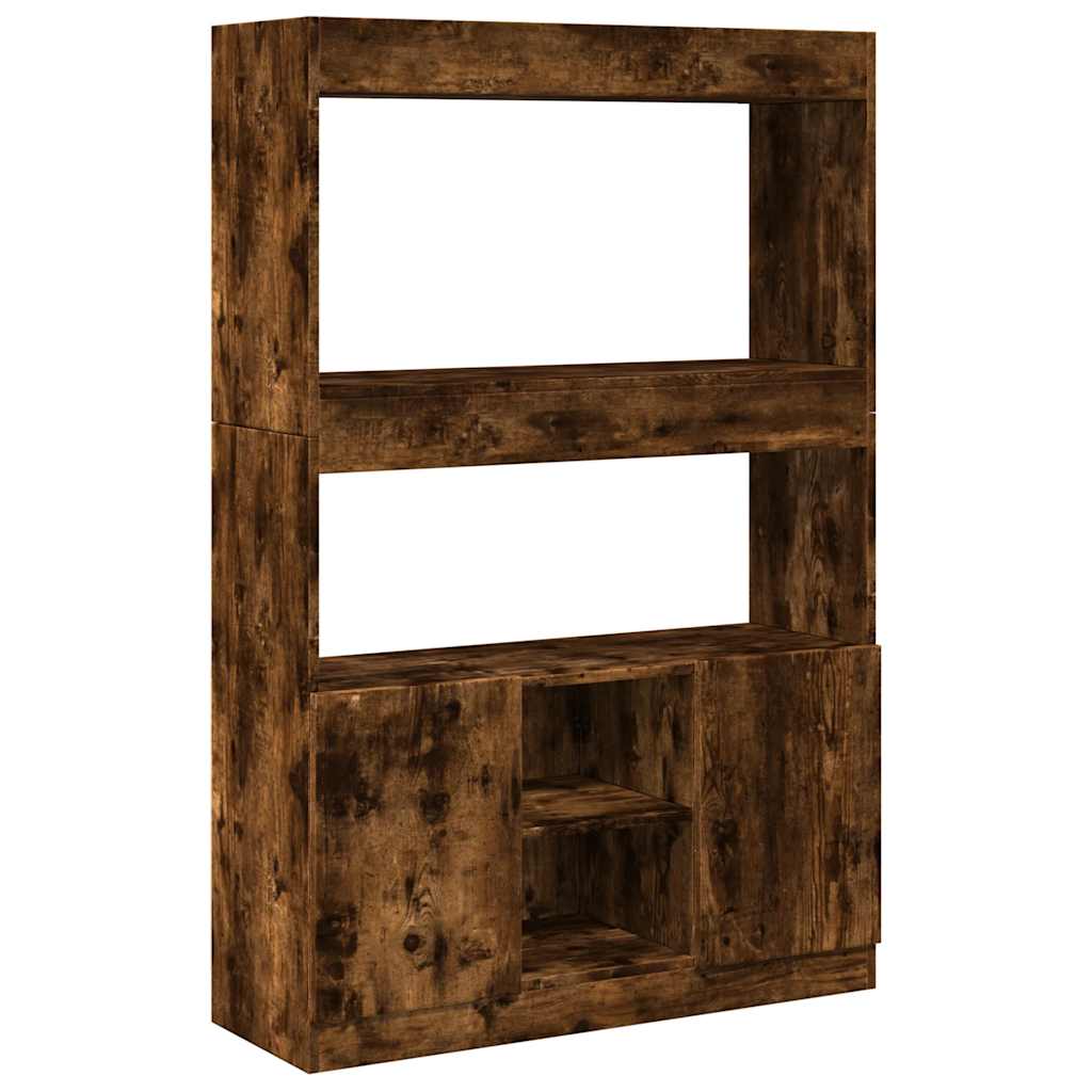 Highboard Räuchereiche 92x33x140 cm Holzwerkstoff