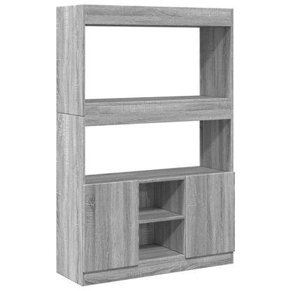 Highboard Grau Sonoma 92x33x140 cm Holzwerkstoff