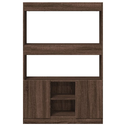 Highboard Braun Eichen-Optik 92x33x140 cm Holzwerkstoff