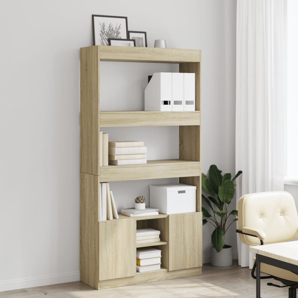 Highboard Sonoma-Eiche 92x33x180 cm Holzwerkstoff