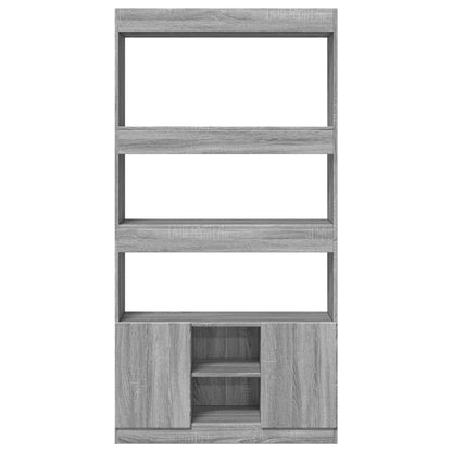 Highboard Grau Sonoma 92x33x180 cm Holzwerkstoff