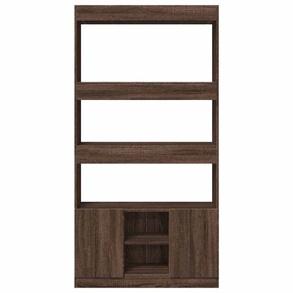 Highboard Braun Eichen-Optik 92x33x180 cm Holzwerkstoff