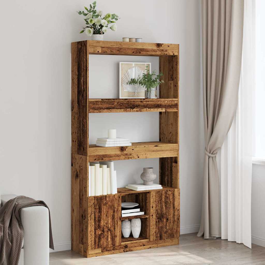 Highboard Altholz-Optik 92x33x180 cm Holzwerkstoff