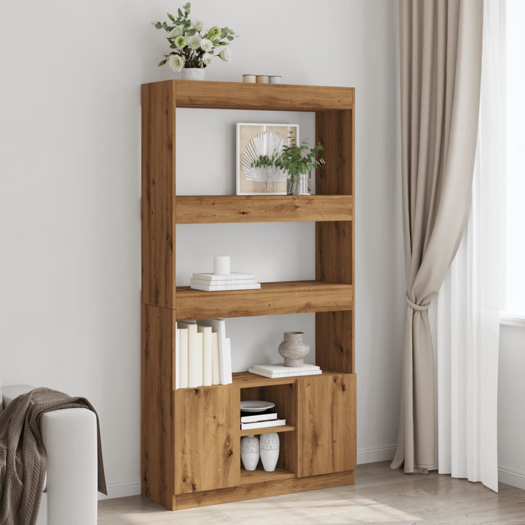 Highboard Artisan-Eiche 92x33x180 cm Holzwerkstoff