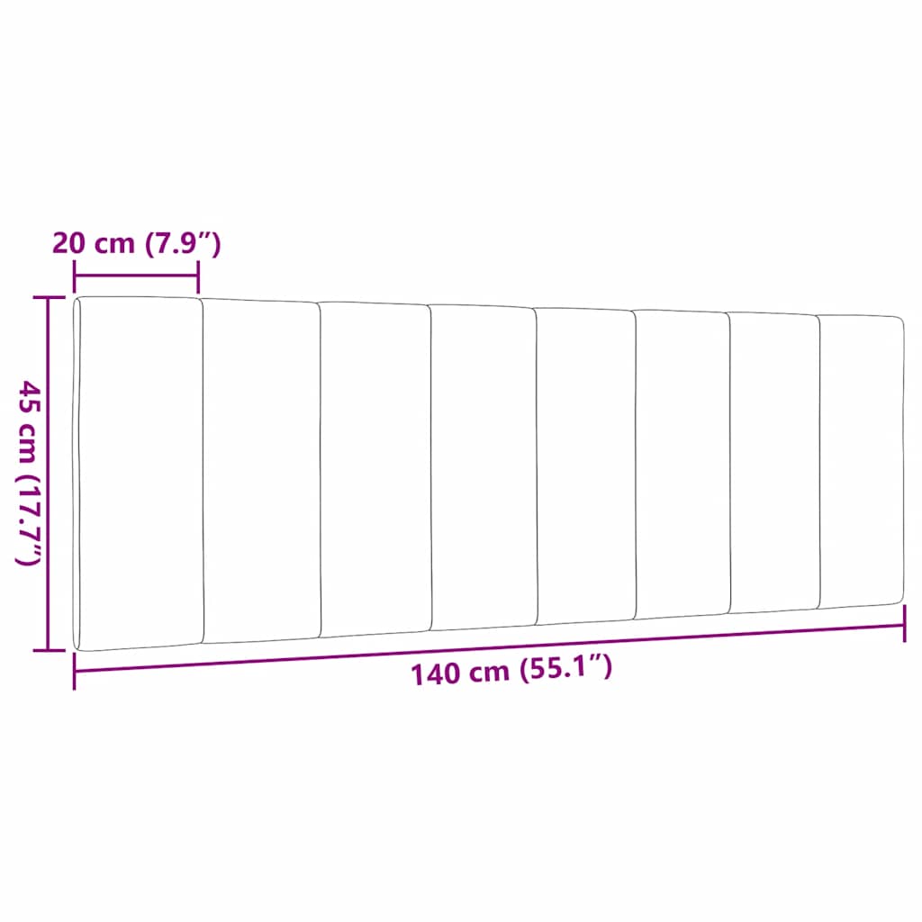 Kopfteil-Kissen Blau 140 cm Stoff