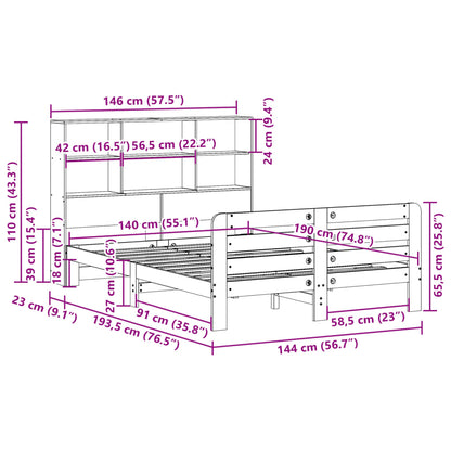 Massivholzbett ohne Matratze 140x190 cm Kiefernholz