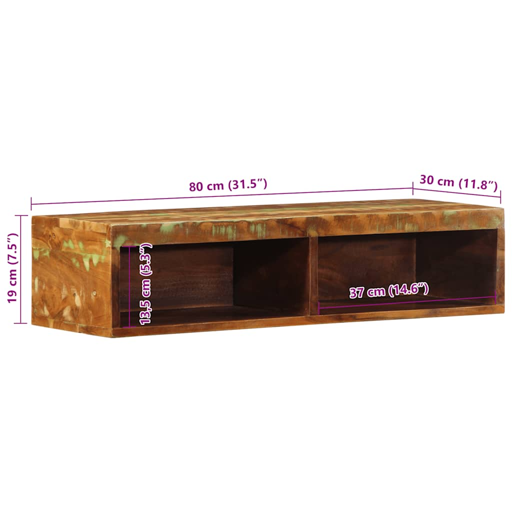 TV-Wandschrank 80x30x19 cm Altholz Massiv