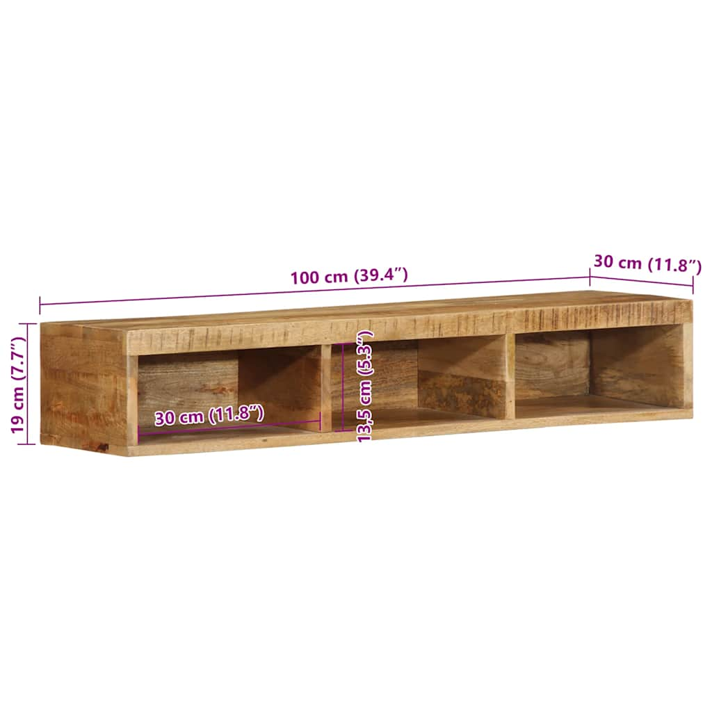 TV-Wandschrank 100x30x19 cm Raues Mangoholz