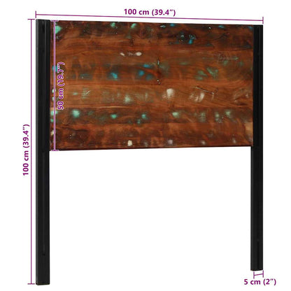 Kopfteil 100 cm Altholz Massivholz und Eisen