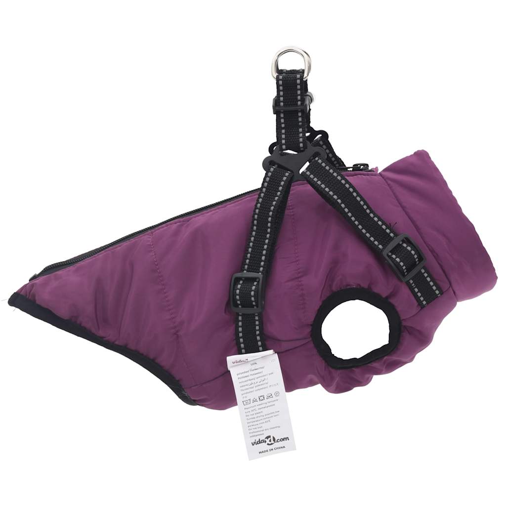 Hundemantel mit Geschirr Wasserdicht Reflektierend Lila 2XL