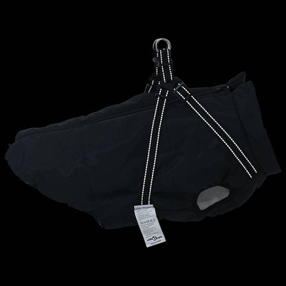 Hundemantel mit Geschirr Wasserdicht Reflektierend Schwarz 3XL