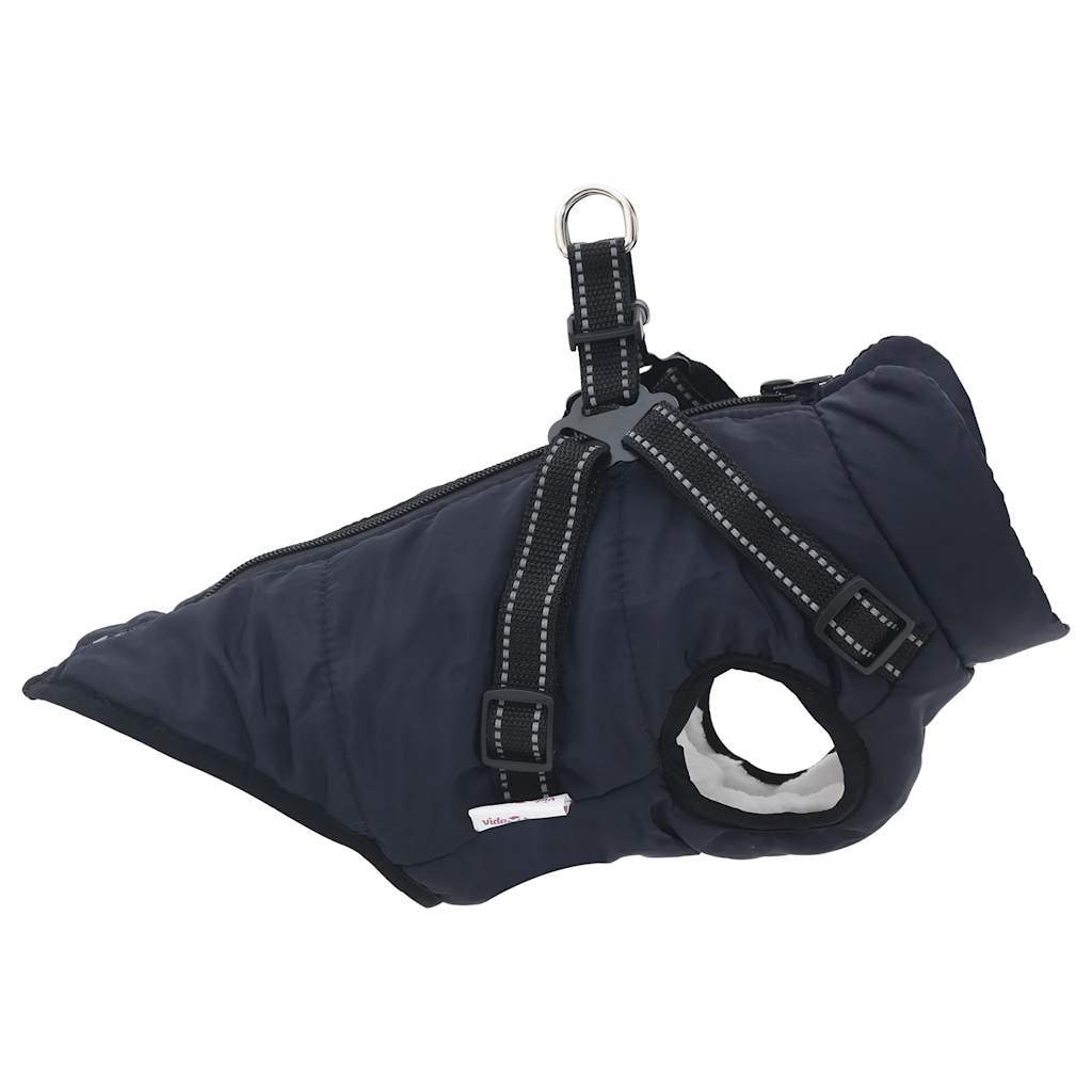 Hundemantel mit Geschirr Wasserdicht Marineblau XL