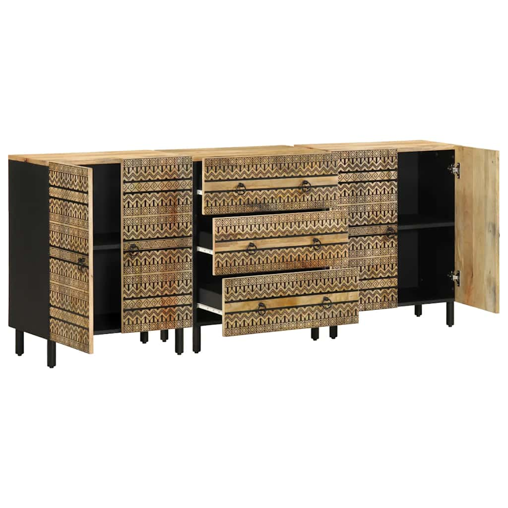 Sideboards 3 Stk. Massivholz Mango