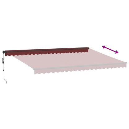 Markise Automatisch mit LEDs Weinrot 500x300 cm