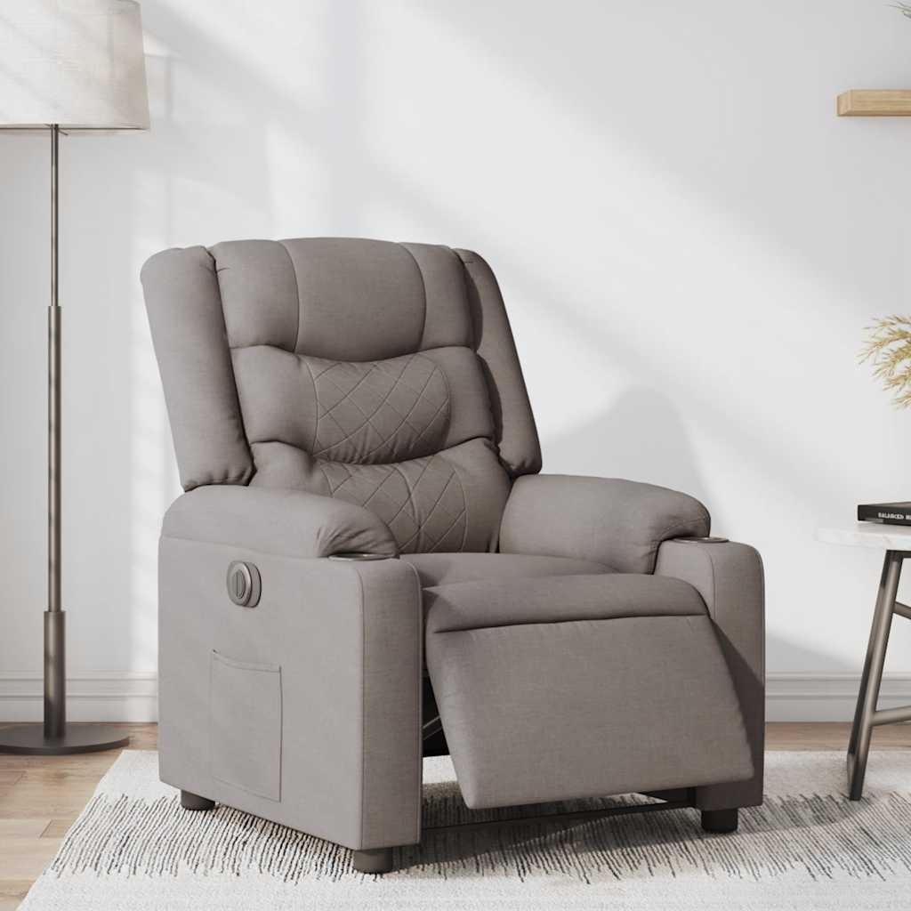 Relaxsessel Elektrisch Taupe Stoff