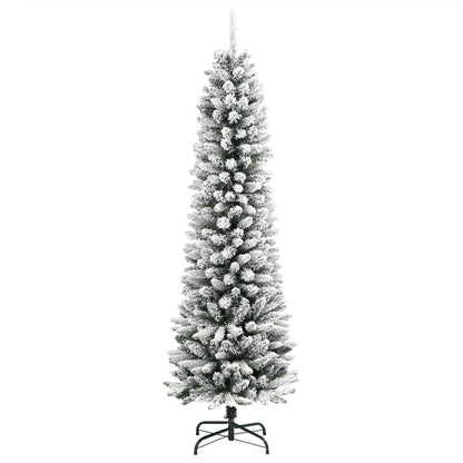 Künstlicher Weihnachtsbaum Schlank mit Schnee 120 cm PVC & PE