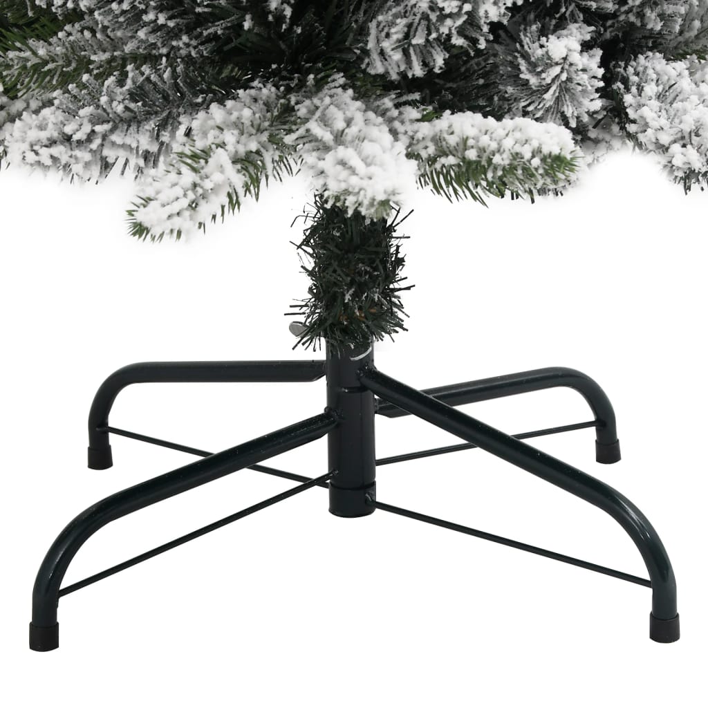 Künstlicher Weihnachtsbaum Schlank mit Schnee 240 cm PVC & PE