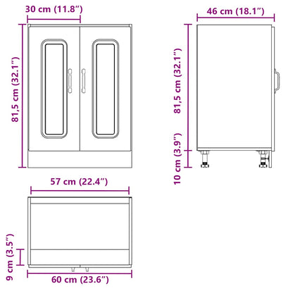 Spülenunterschrank Kalmar Hochglanz-Weiß 60x46x81,5 cm