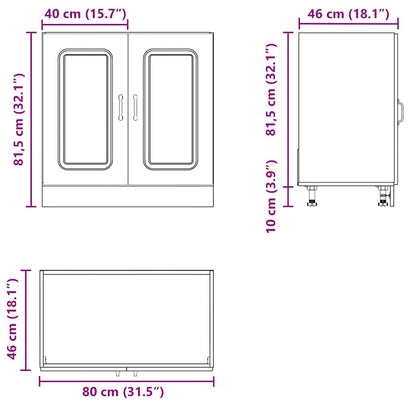 Spülenunterschrank Kalmar Weiß 80x46x81,5 cm Holzwerkstoff