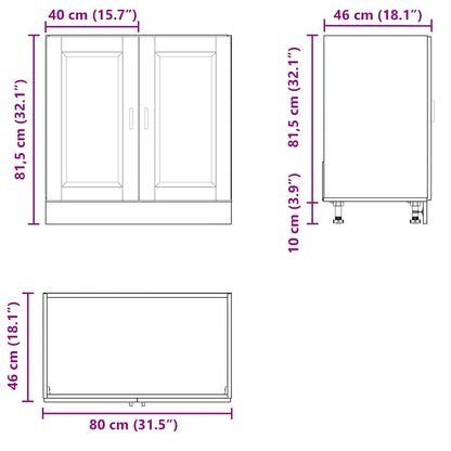 Spülenunterschrank Porto Weiß 80x46x81,5 cm Holzwerkstoff