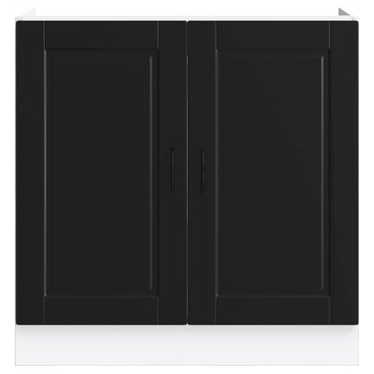 Spülenunterschrank Porto Schwarz 80x46x81,5 cm Holzwerkstoff