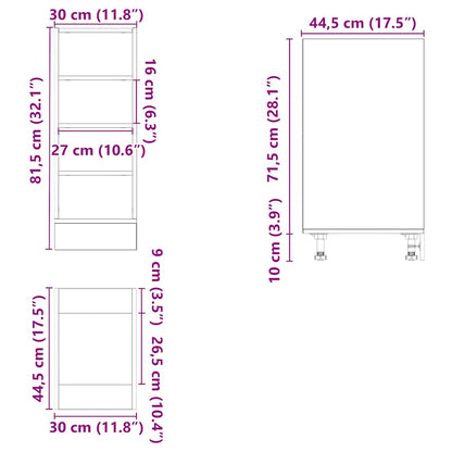 Unterschrank Weiß 30x44,5x81,5 cm Holzwerkstoff