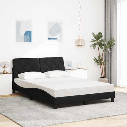 Bett mit Matratze Schwarz 120x200 cm Stoff