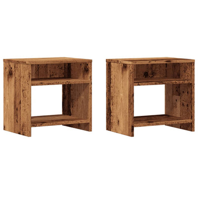 Nachttische 2 Stk. Altholz-Optik 40x30x40 cm Holzwerkstoff