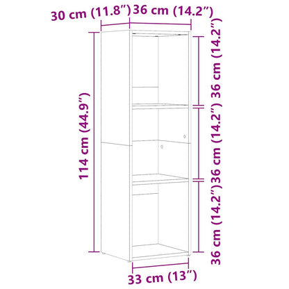 Bücherregal Altholz-Optik 36x30x114 cm Holzwerkstoff