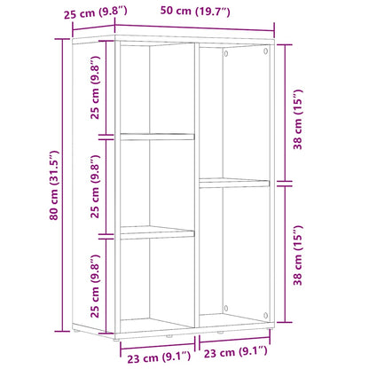 Bücherregal Artisan-Eiche 45x25x80 cm Holzwerkstoff