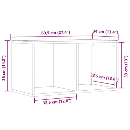 Aufbewahrungstruhe Altholz-Optik 69,5x34x36 cm Holzwerkstoff