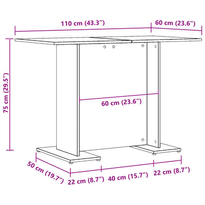 Esstisch Artisan-Eiche 110x60x75 cm Holzwerkstoff