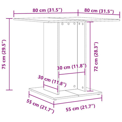 Esstisch Artisan-Eiche 80x80x75 cm Holzwerkstoff