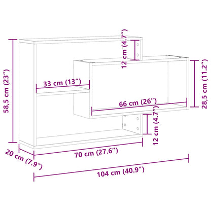 Wandregal Altholz-Optik 104x20x58,5 cm Holzwerkstoff