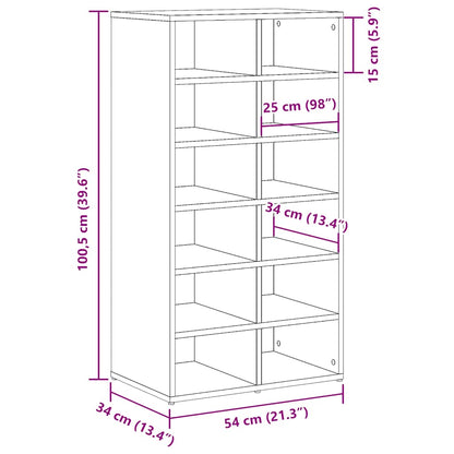 Schuhregal Altholz-Optik 54x34x100,5 cm Holzwerkstoff