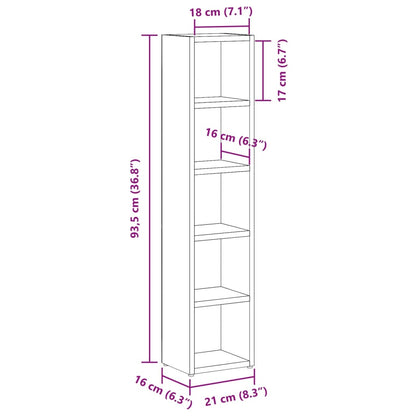 CD-Regale 2 Stk. Artisan-Eiche 21x16x93,5 cm Holzwerkstoff