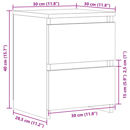 Nachttisch Altholz-Optik 30×30×40 cm Holzwerkstoff