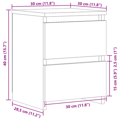 Nachttisch Altholz-Optik 30×30×40 cm Holzwerkstoff