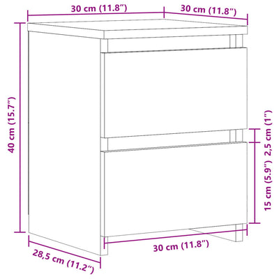 Nachttische 2 Stk. Altholz-Optik 30×30×40 cm Holzwerkstoff