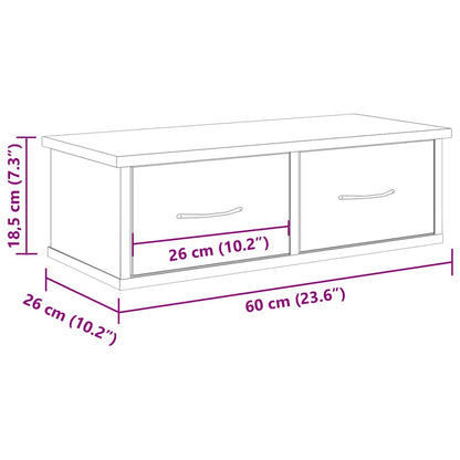 Wandschrank Artisan-Eiche 60x26x18,5 cm Holzwerkstoff