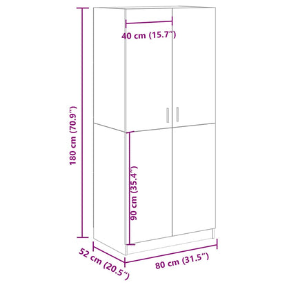 Kleiderschrank Artisan-Eiche 80x52x180 cm Holzwerkstoff