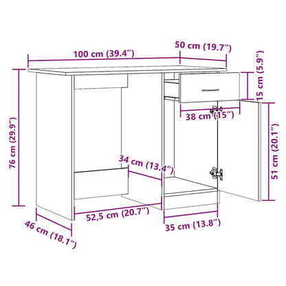 Schreibtisch Artisan-Eiche 100x50x76 cm Holzwerkstoff