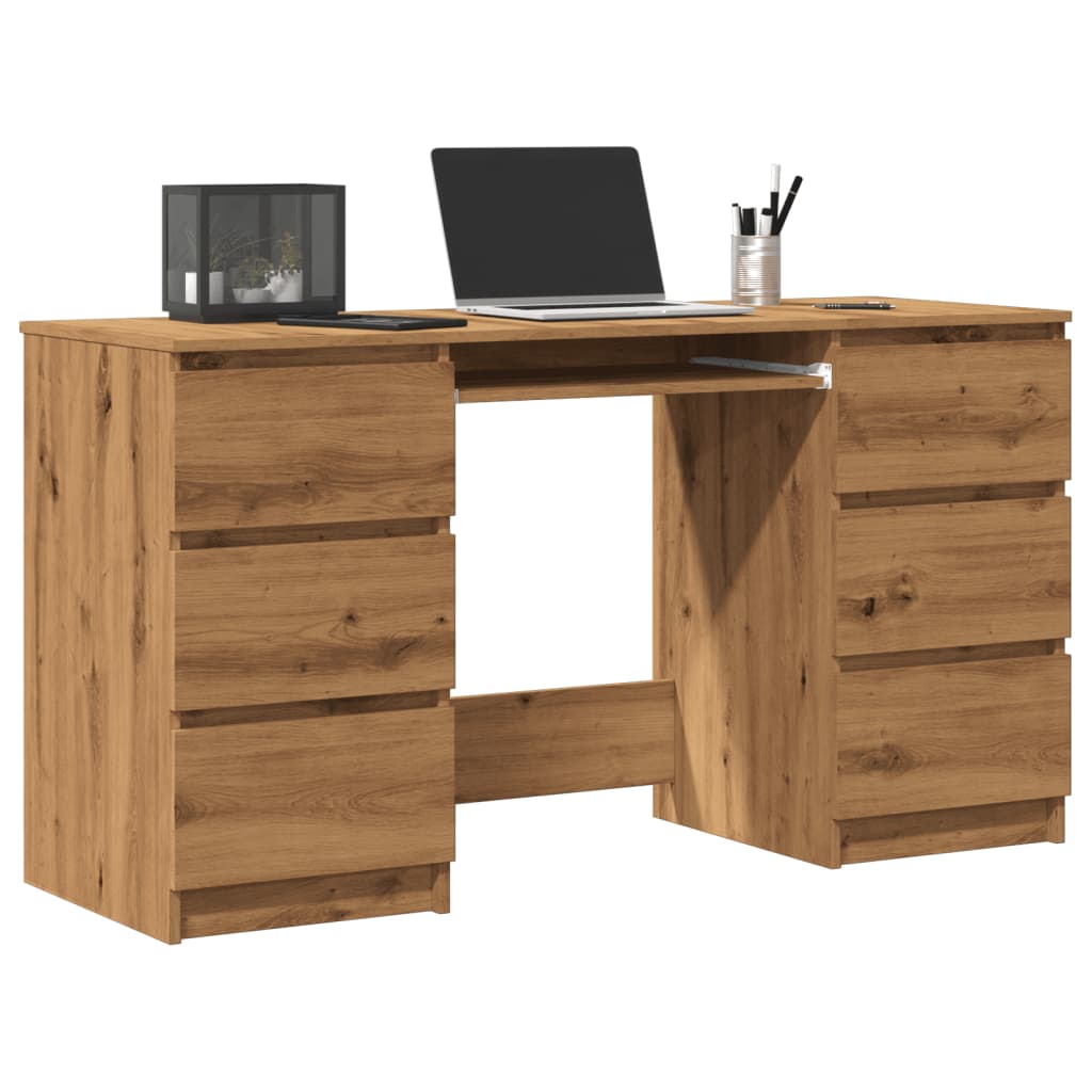 Schreibtisch Artisan-Eiche 140x50x77 cm Holzwerkstoff