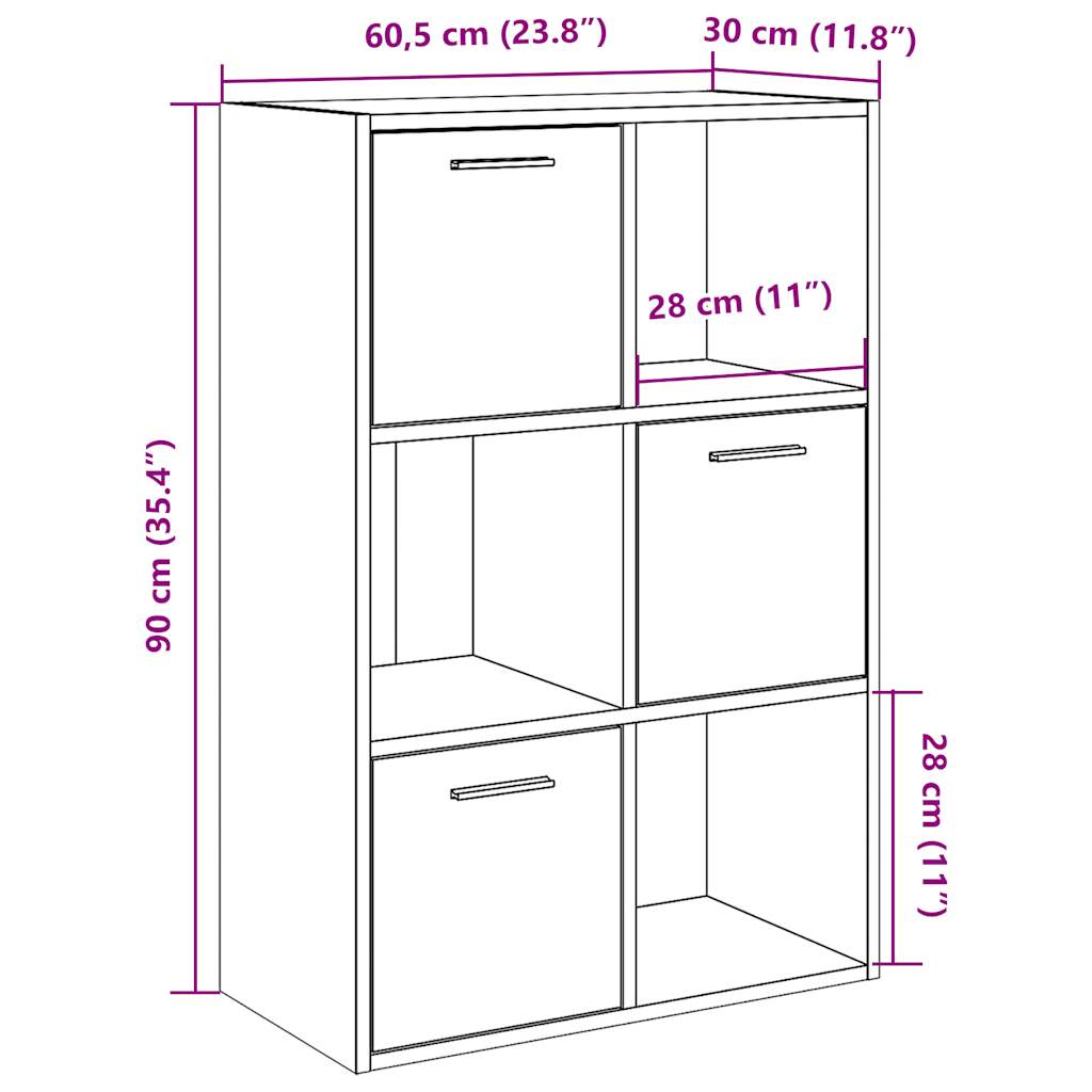 Bücherschrank Artisan-Eiche 60,5x30x90 cm Holzwerkstoff